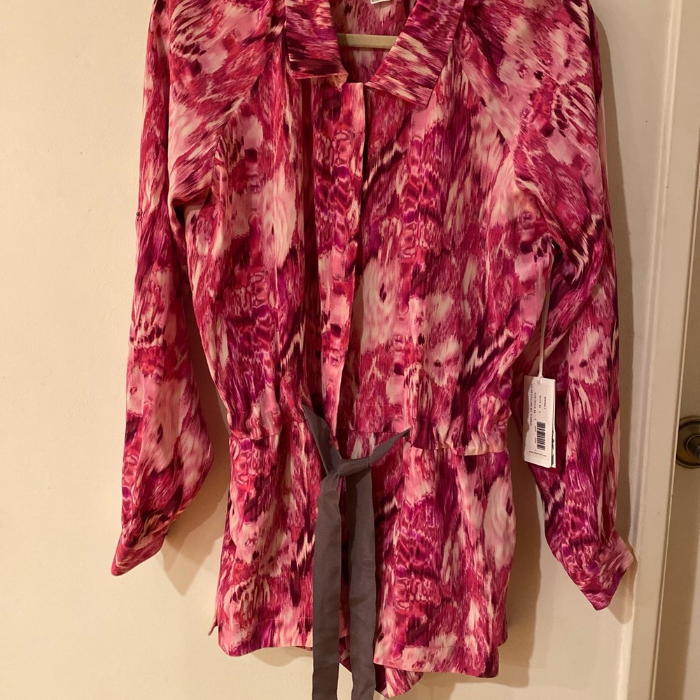 Vibrant Pink Patterned Women's Romper